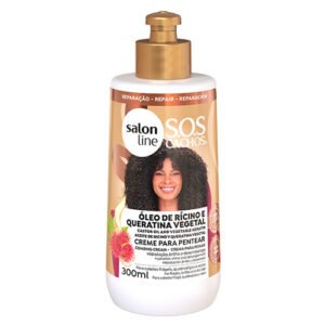 7898009430170 SALON LINE SOS CREME PENTEAR RICINO E QUERATINA 300ML